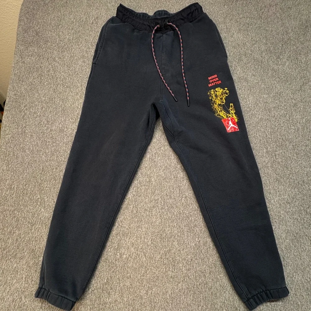 Nike Jordan Mind Over Matter Fleece Sweatpants Mens Small Black Joggers